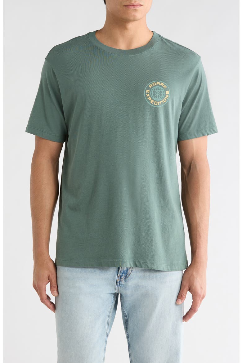 Goin' Global Graphic T-Shirt, Main, color, SLATE GREEN