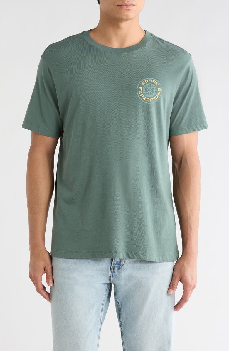 Roark Goin' Global Graphic T-Shirt, Main, color, Slate Green