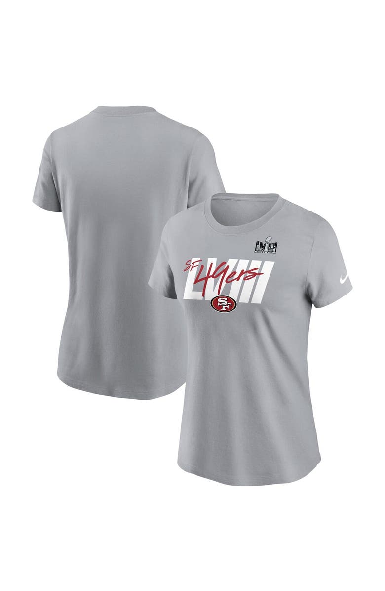 Nike Women's Nike  Gray San Francisco 49ers Super Bowl LVIII Specific Essential T-Shirt, Main, color, 