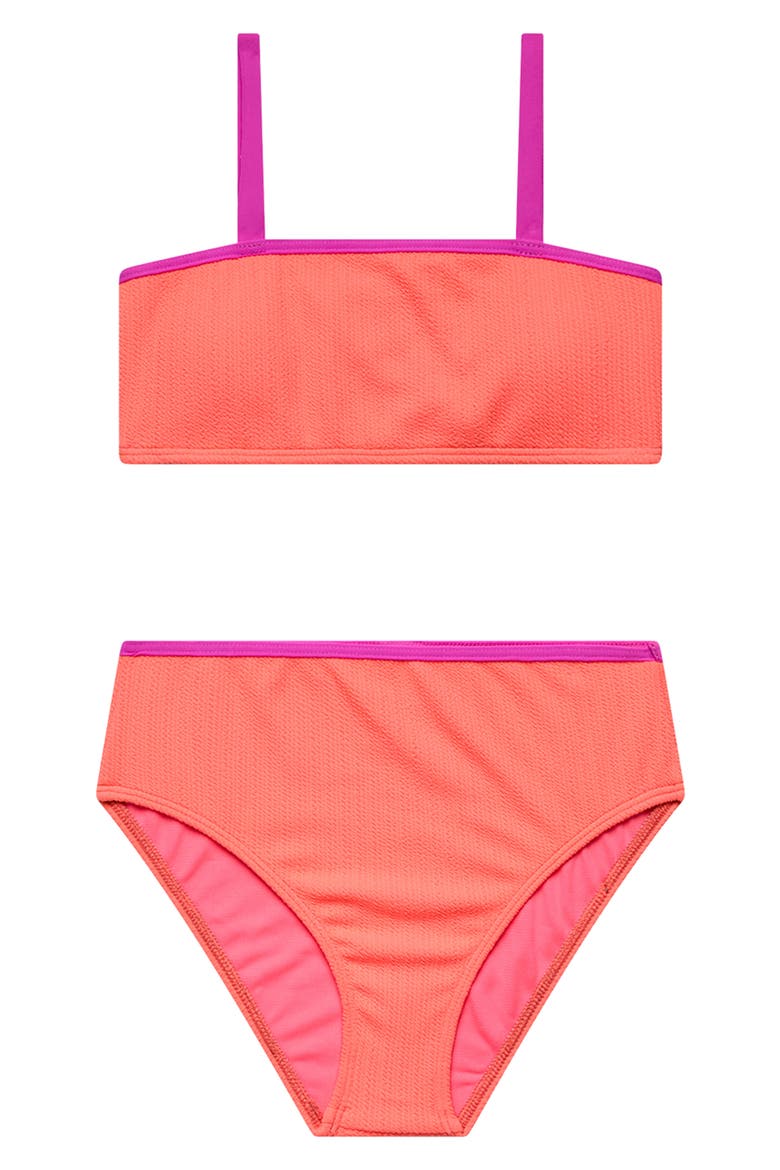 Kids' Textured Two-Piece Swimsuit, Main, color, SLUSHY