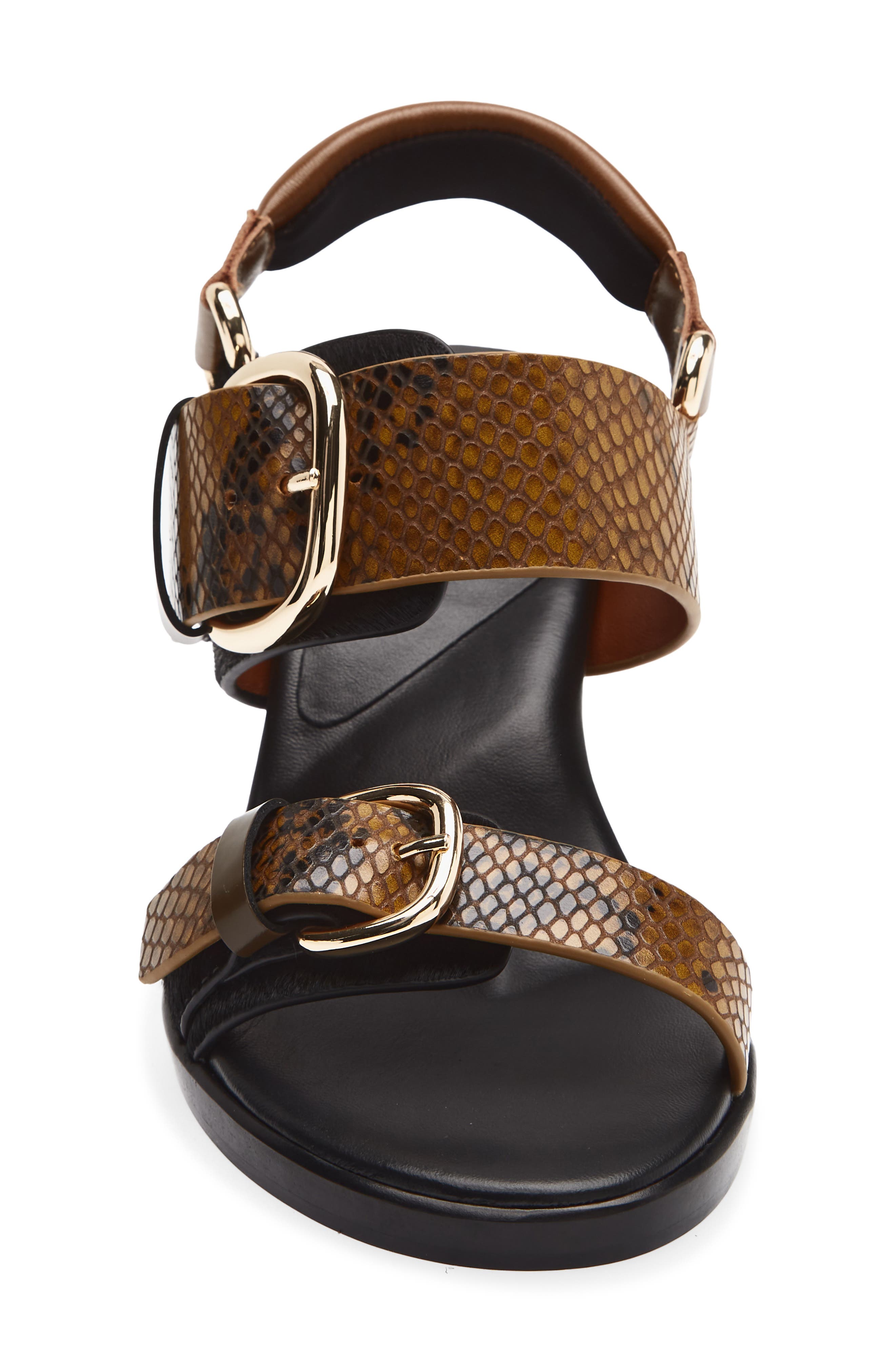 Osha Line Mid Leather Sandal, Alternate, color, ONYX