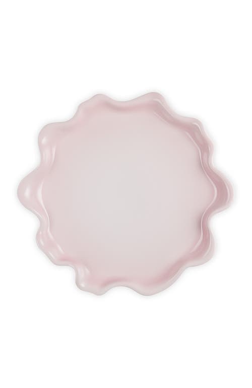 Le Creuset Iris Stoneware Ruffle Platter In Shell Pink