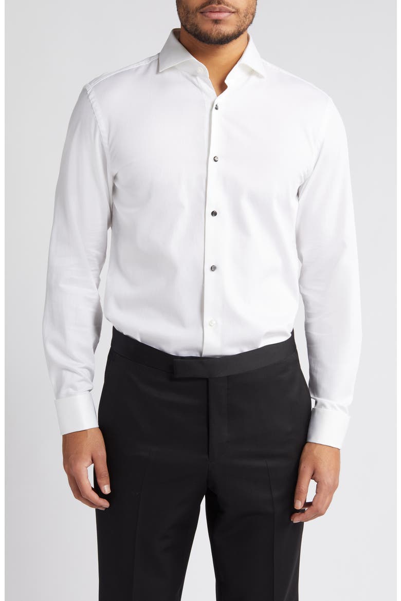 Hank Slim Fit Tuxedo Shirt, Main, color, WHT