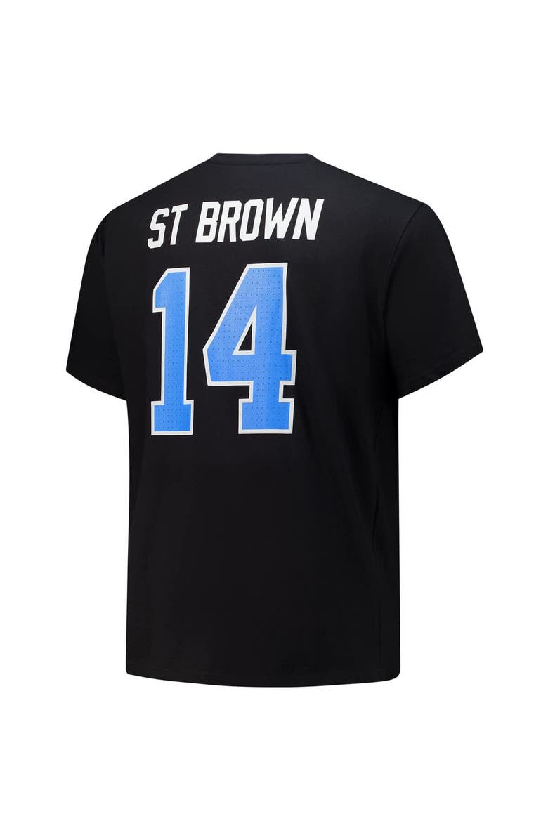 FANATICS Men's Fanatics Amon-Ra St. Brown Black Detroit Lions Big & Tall Player Name & Number T-Shirt, Alternate, color, 