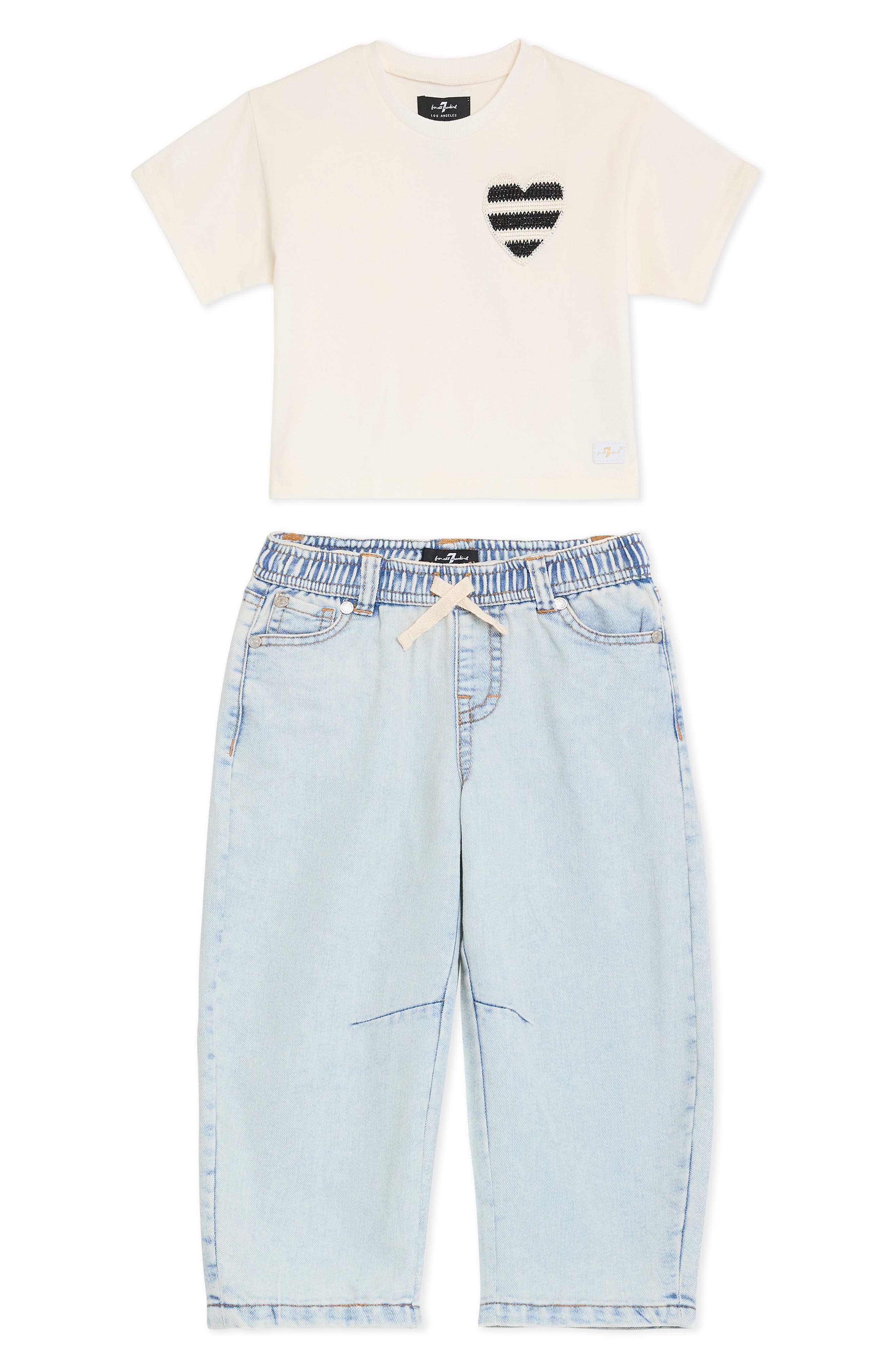 Crew T-Shirt & Barrel Leg Denim Set