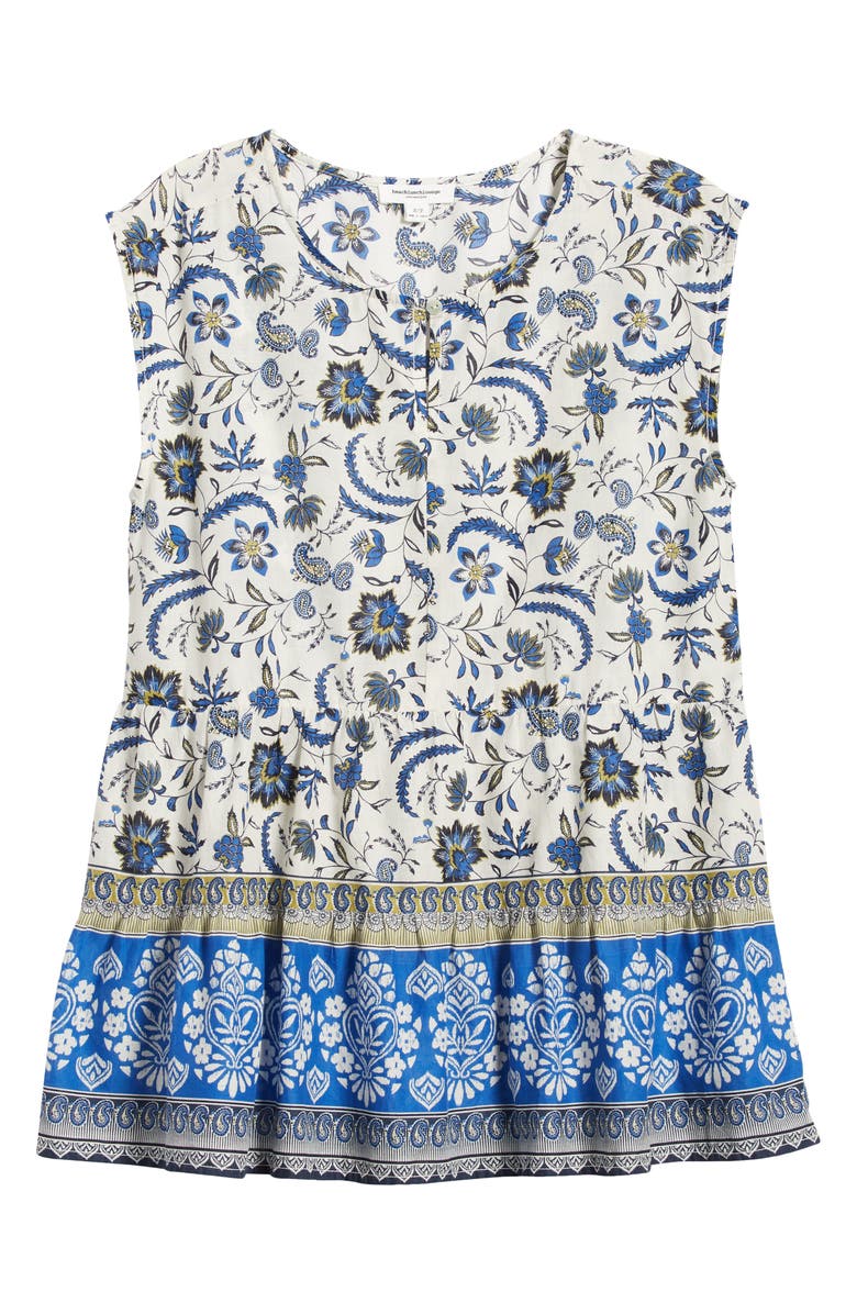 beachlunchlounge Jessa Border Print Cotton Top, Alternate, color, Ibiza Floral