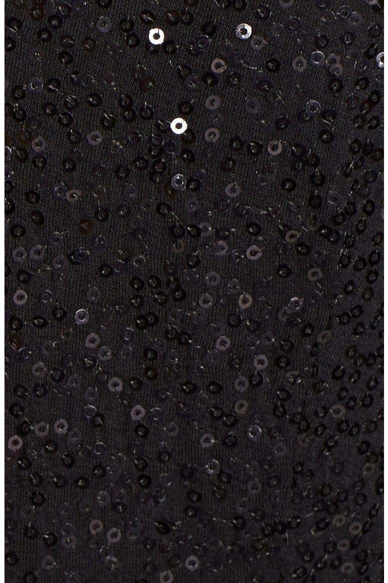 Sequin Jersey Fit & Flare Dress, Alternate, color, BLACK