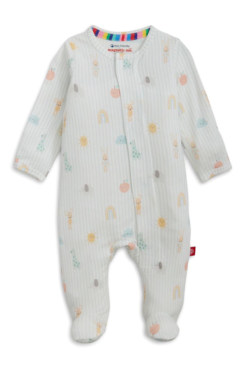 Lullaby Sky Magnetic Convertible Footie, Main, color, WHITE