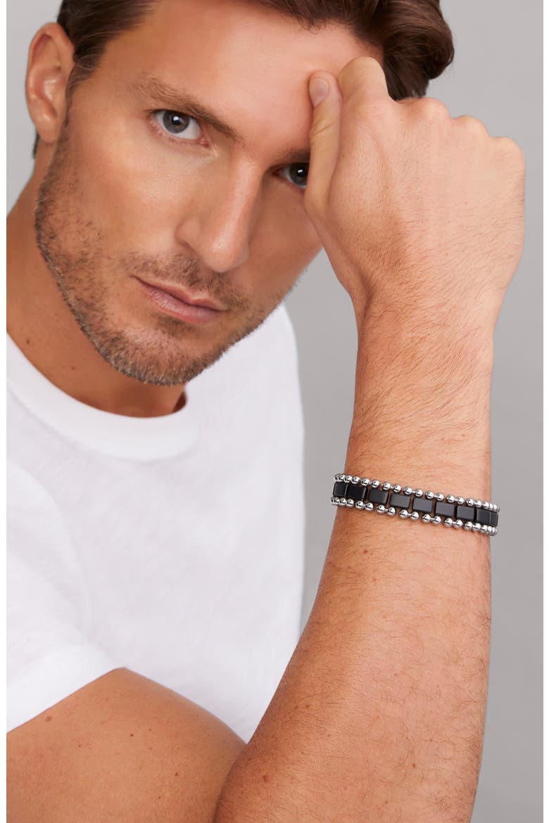 Anthem Ceramic Link Bracelet, Alternate, color, BLACK