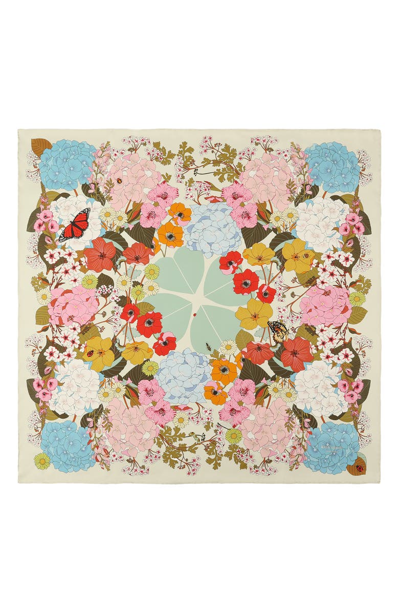 Kate Spade New York spade flower garden silk square scarf, Alternate, color, Multi