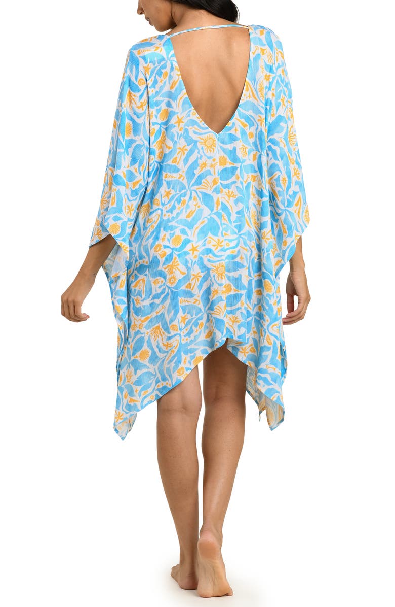La Blanca Trinket V-Neck Cover-Up Caftan, Alternate, color, Sky