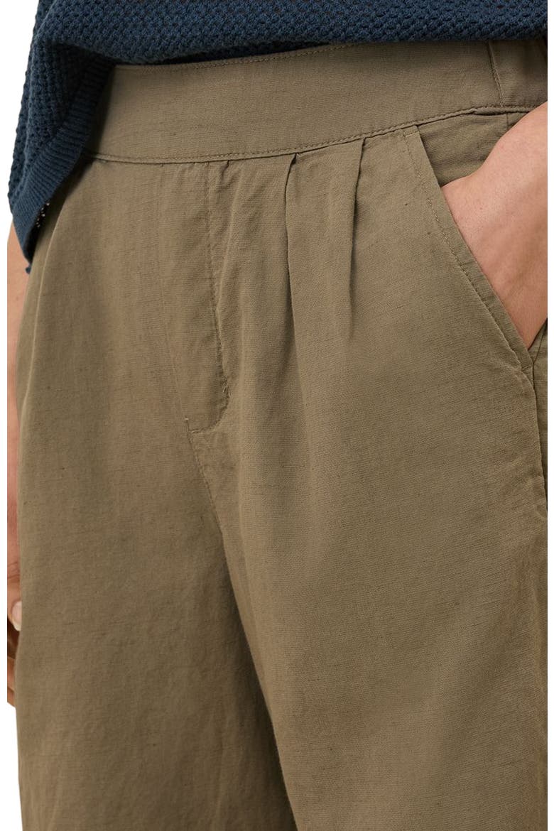 Canopy Linen Pleated Trouser Made with Organic Cotton, Alternate, color, Khaki Green