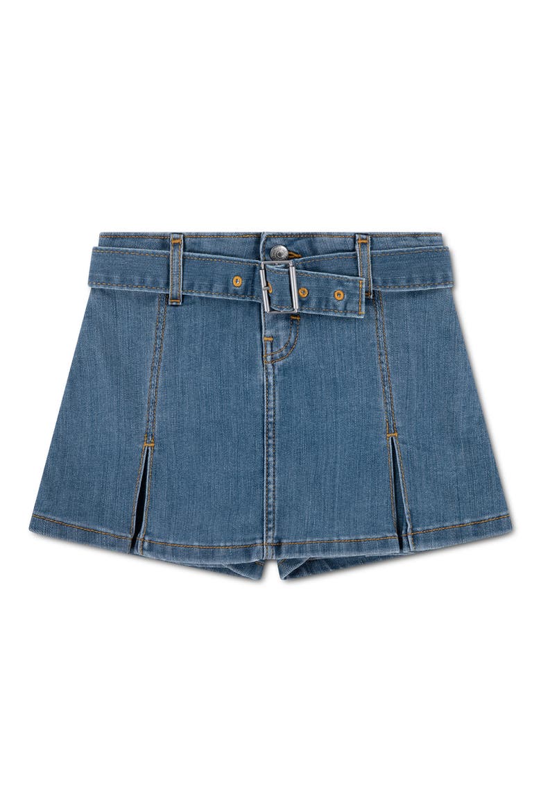 Kids' Pleated Belted Denim Skort, Main, color, MJ0-LUNCH BREAK