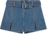 Levi's Kids' Pleated Belted Denim Skort