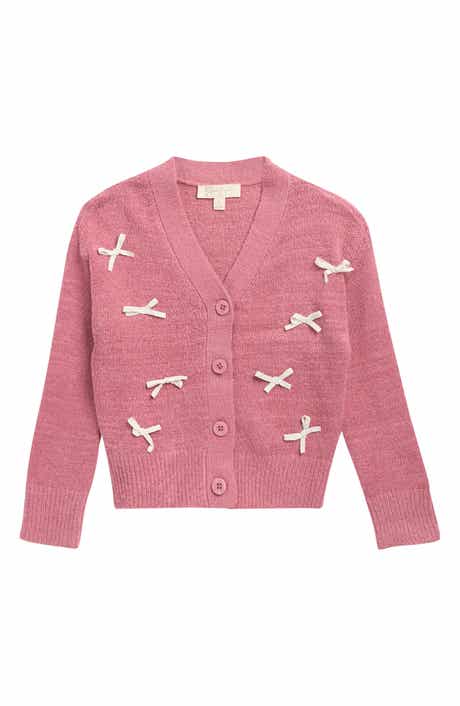 Kids' Chenille Bow Cardigan