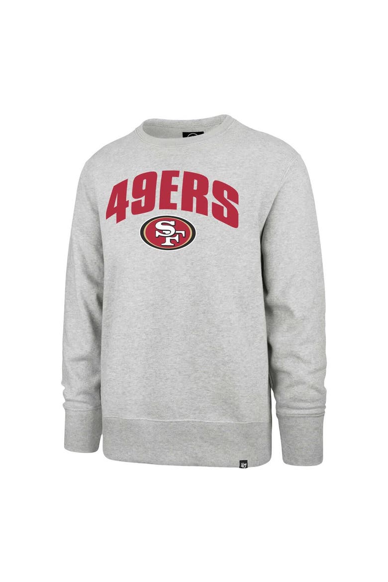 Men's '47 Gray San Francisco 49ers Headline Pullover Sweatshirt, Alternate, color, Gray