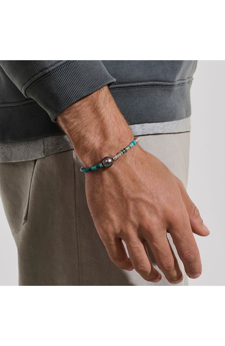 John Hardy Heishi Freshwater Pearl & Bead Silver Bracelet, Alternate, color, Silver/ Turquoise