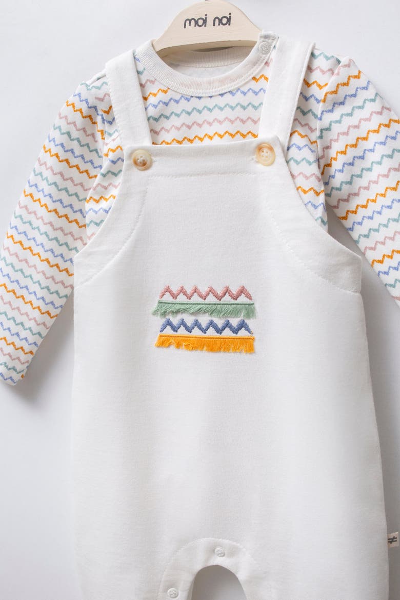 Zigzag Overalls Set, Alternate, color, Ivory