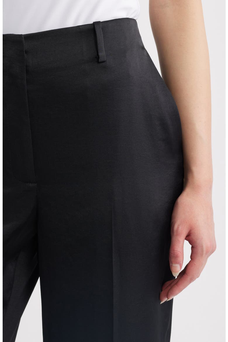 Classic Straight Leg Satin Pants, Alternate, color, BLACK