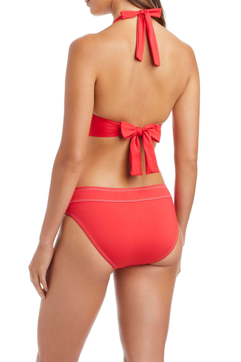 Contrast Stitch Halter Bikini Top, Alternate, color, GOLDEN GATE