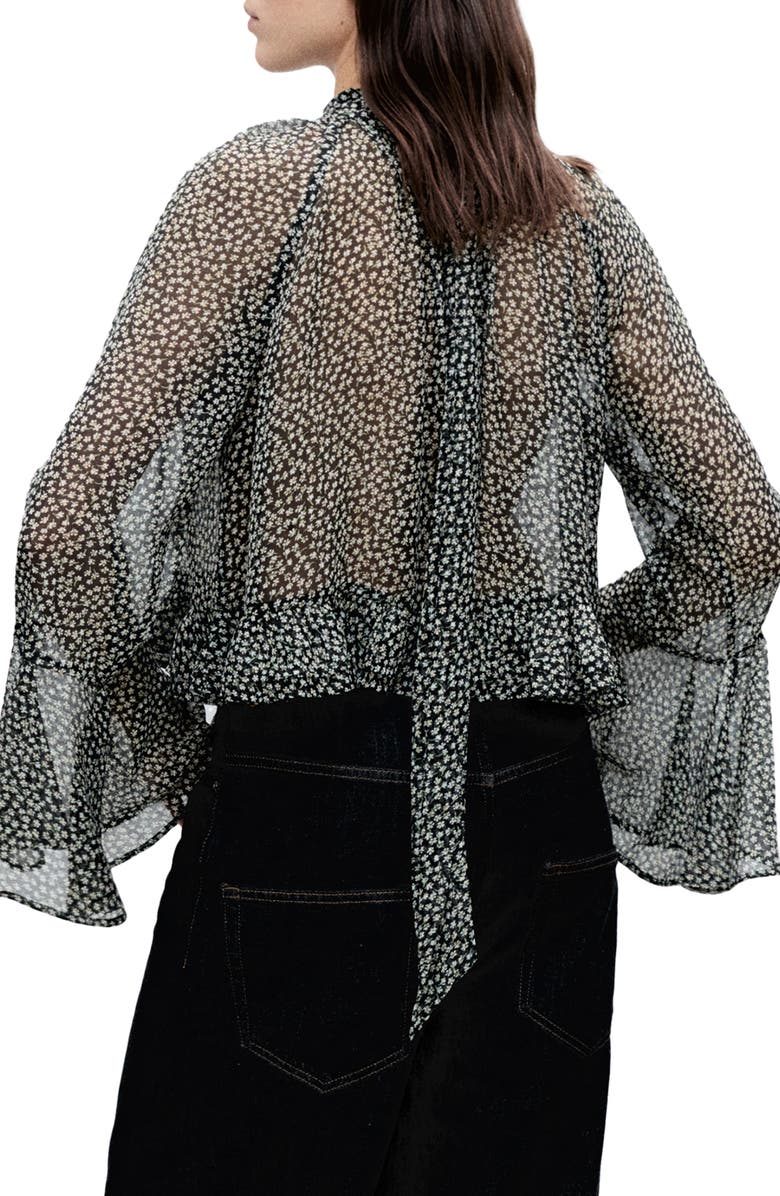 MANGO Print Ruffle Top, Alternate, color, 