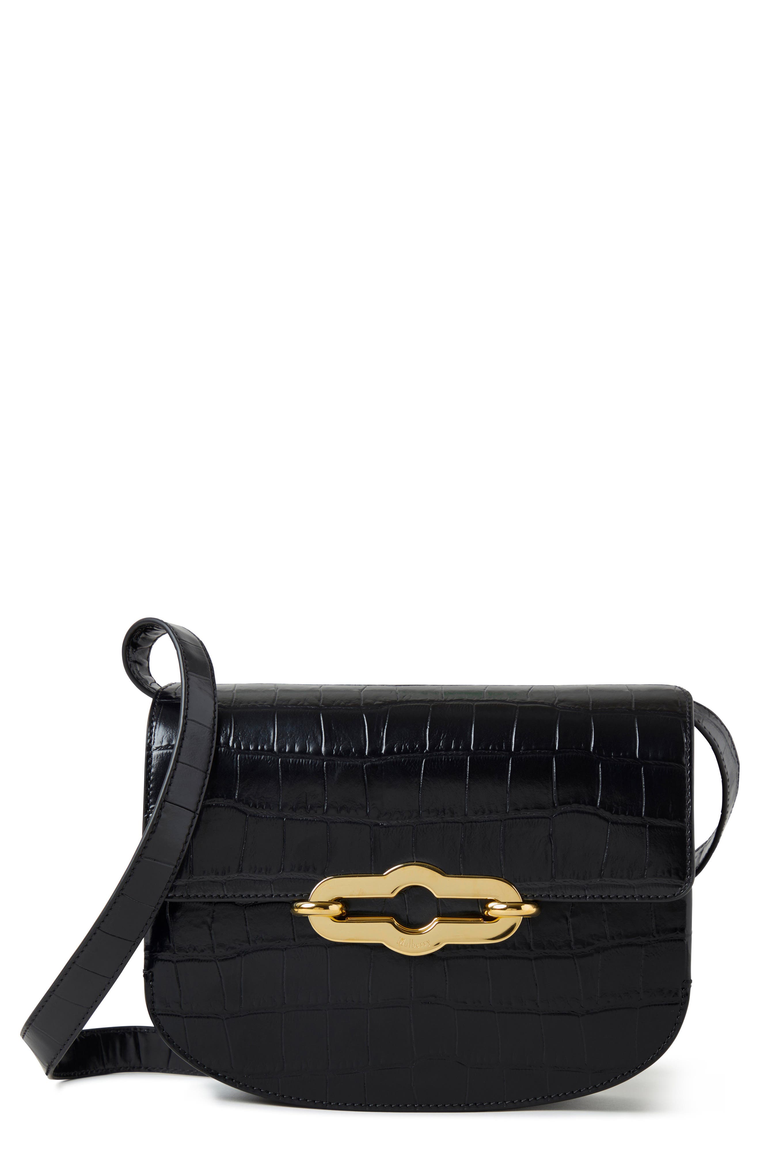 Mulberry Pimlico Shiny Croc Embossed Leather Satchel, Main, color, 