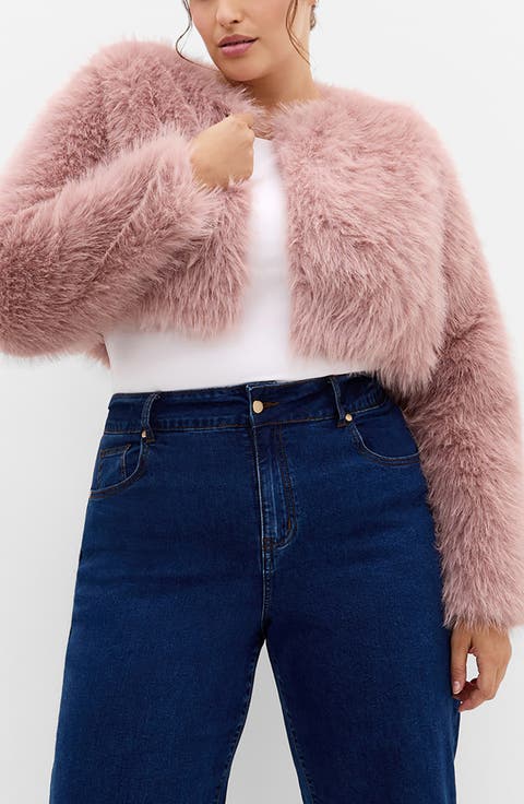 Angelica Faux Fur Crop Jacket