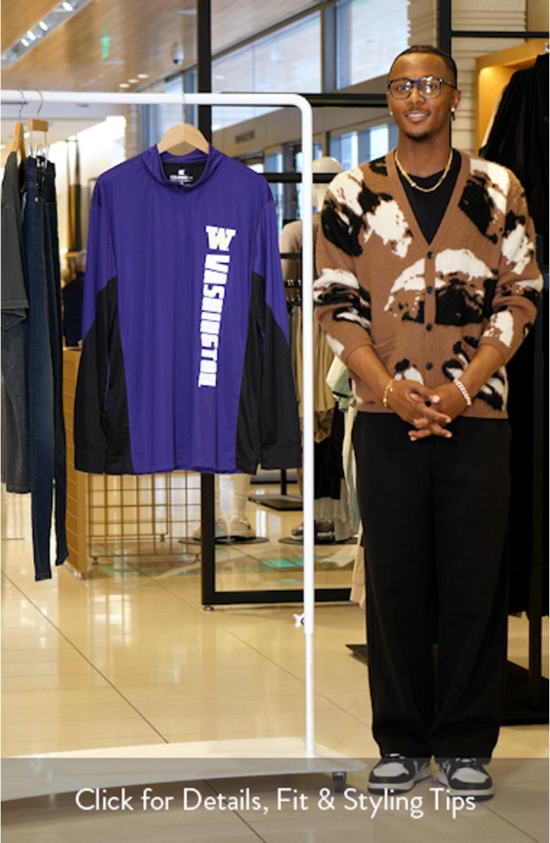 Men's Colosseum Purple Washington Huskies Bart Quarter-Zip Windshirt, sales video thumbnail