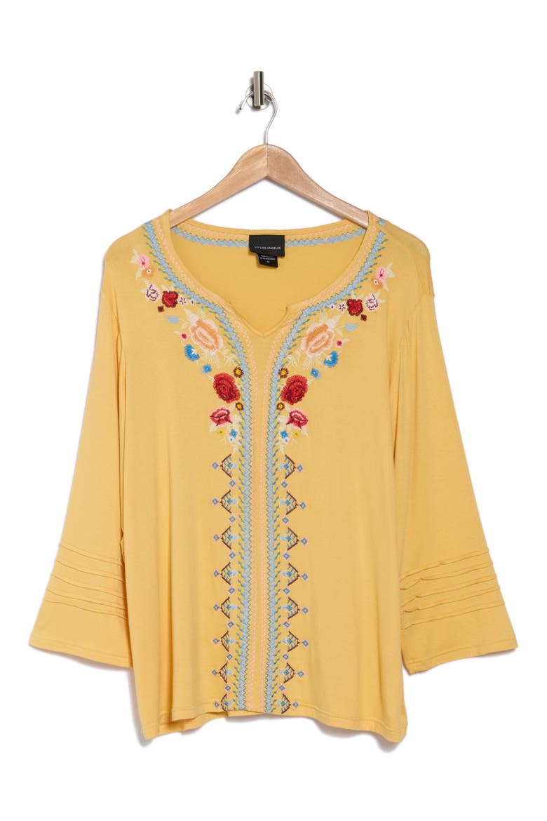 Embroidered Blouse, Alternate, color, YELLOW