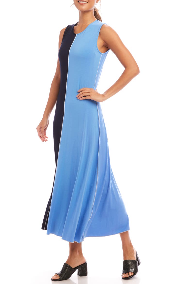 Colorblock Sleeveless Maxi Dress, Alternate, color, NAVYW/ BLUE