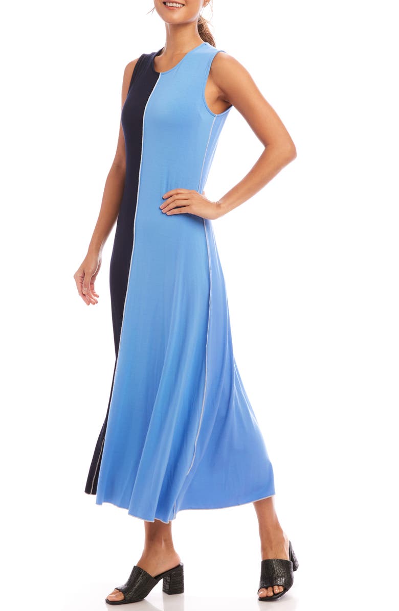 Karen Kane Colorblock Sleeveless Maxi Dress, Alternate, color, Navy/ Blue