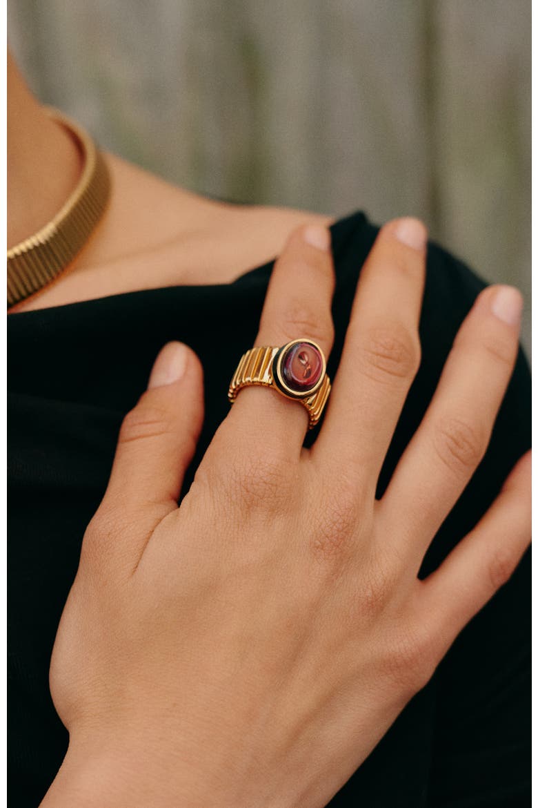 Gladiator Legacy Ring, Alternate, color, Gold & Red
