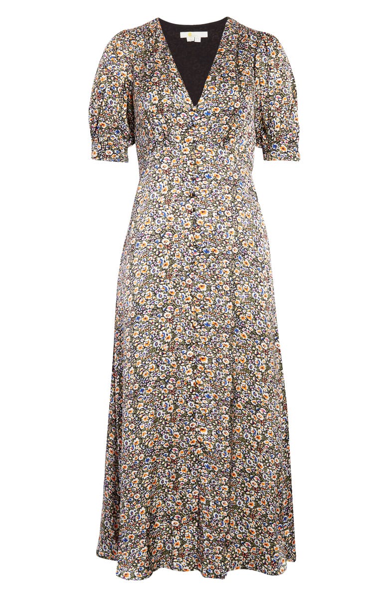 Boden Floral Satin Midi Dress, Alternate, color, 