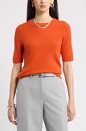 Nordstrom Cashmere Short Sleeve Crewneck Sweater