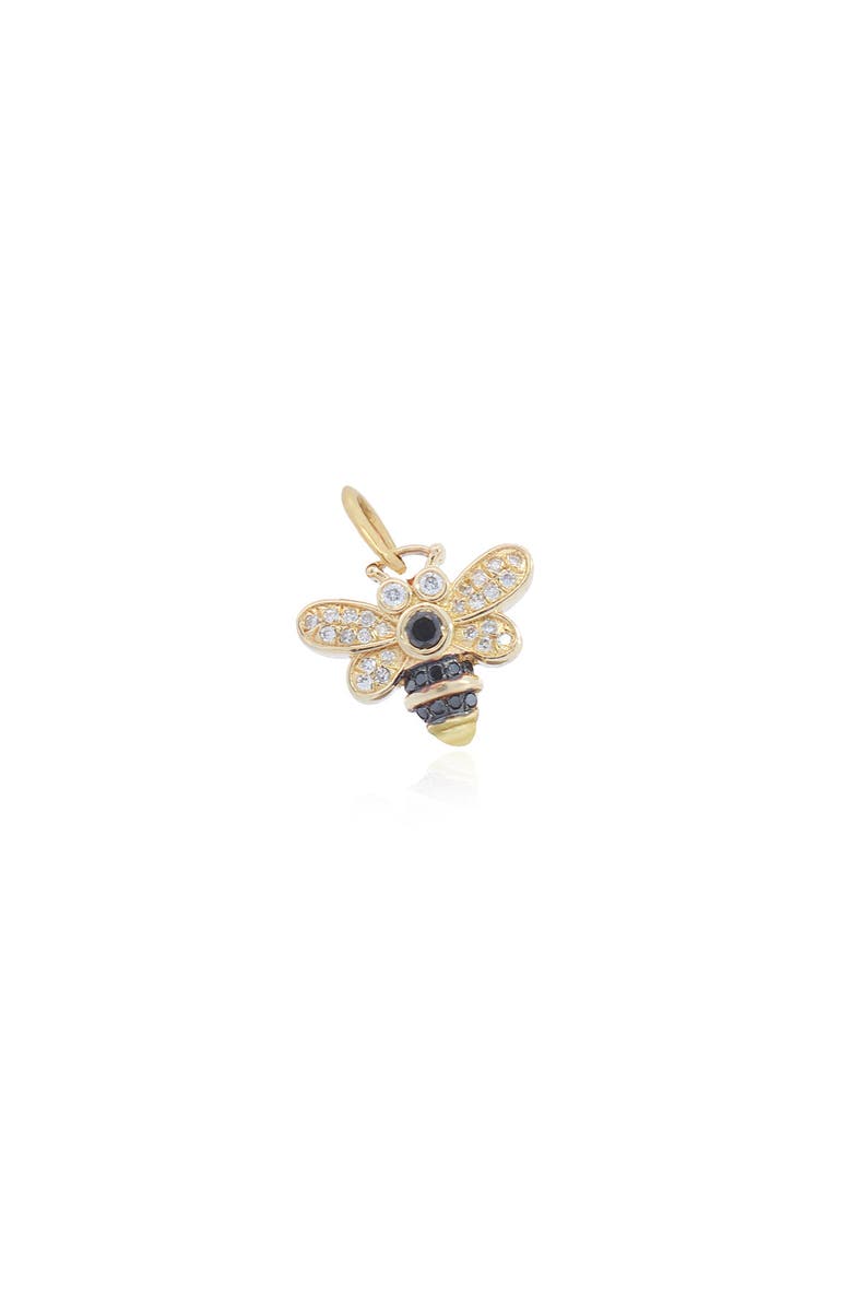 The Lovery Fine Jewelry Black Diamond Bee Charm, Main, color, Black Diamond