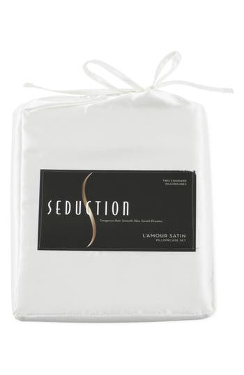 Martex Set Of 2 Elegance Satin Pillowcases In Pearl