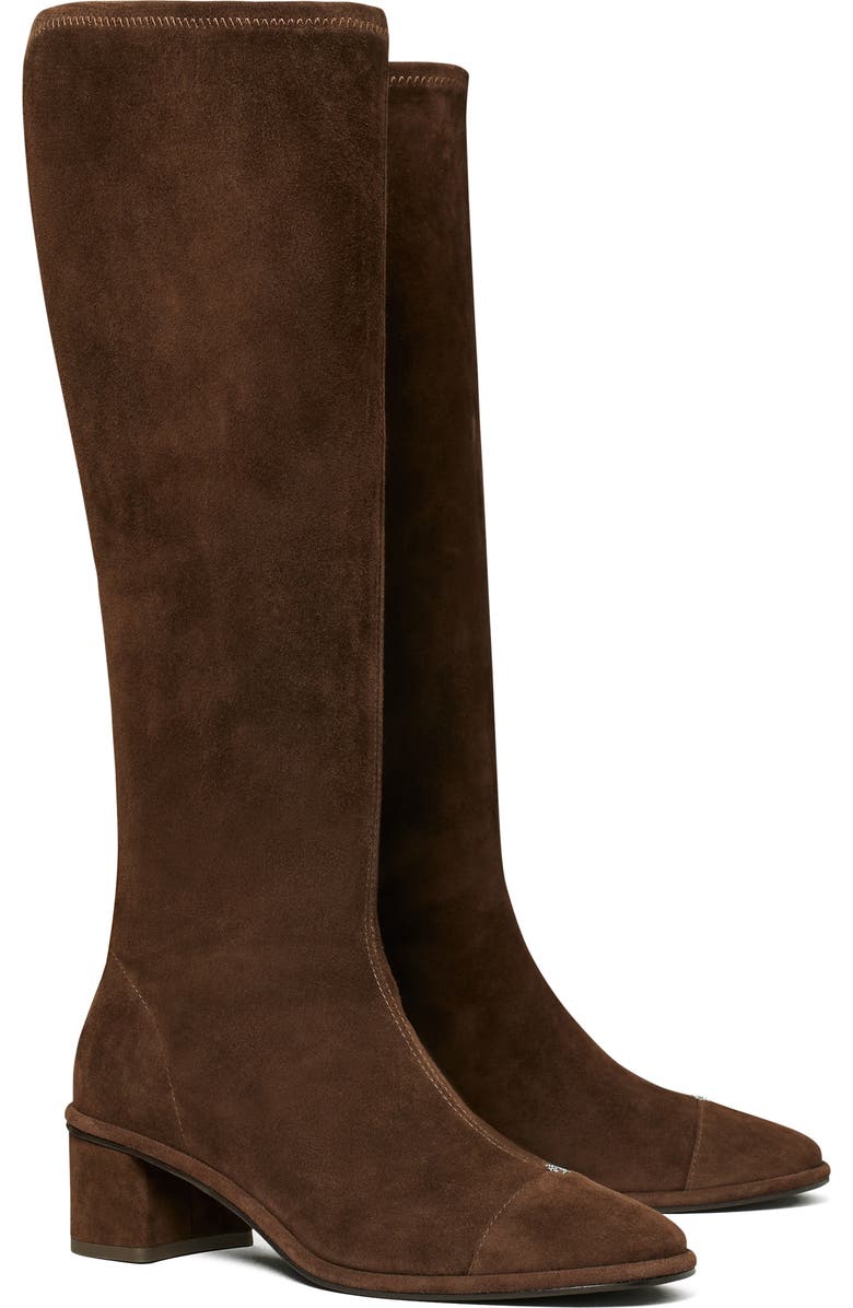 Tory Burch Cap Toe Knee High Boot, Main, color, Cocoa