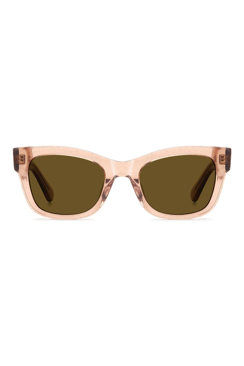 aimee 50mm cat eye sunglasses, Main, color, PINK BEIGE GLITTER/ BROWN