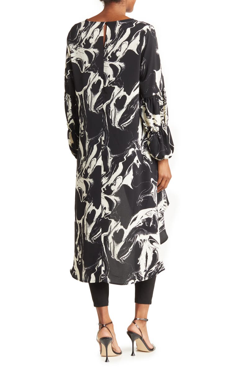 PATRIZIA LUCA Marble Print High-Low Tunic Top, Alternate, color,