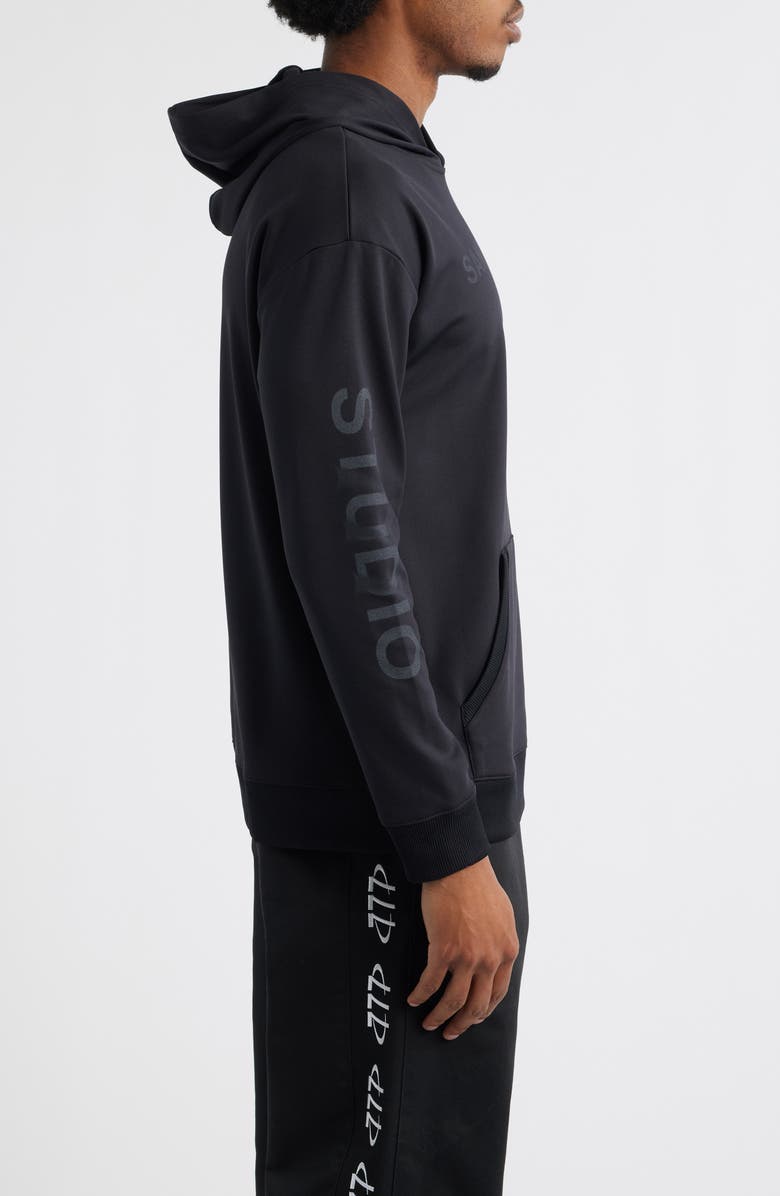 SANTO STUDIO Tempo 777 Comfort Fleece Graphic Hoodie, Alternate, color, Black