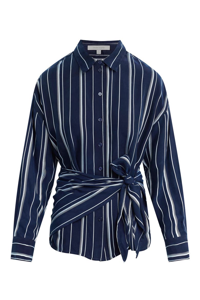 The Positano Striped Shirt, Alternate, color, MIDNIGHT GREY STRI