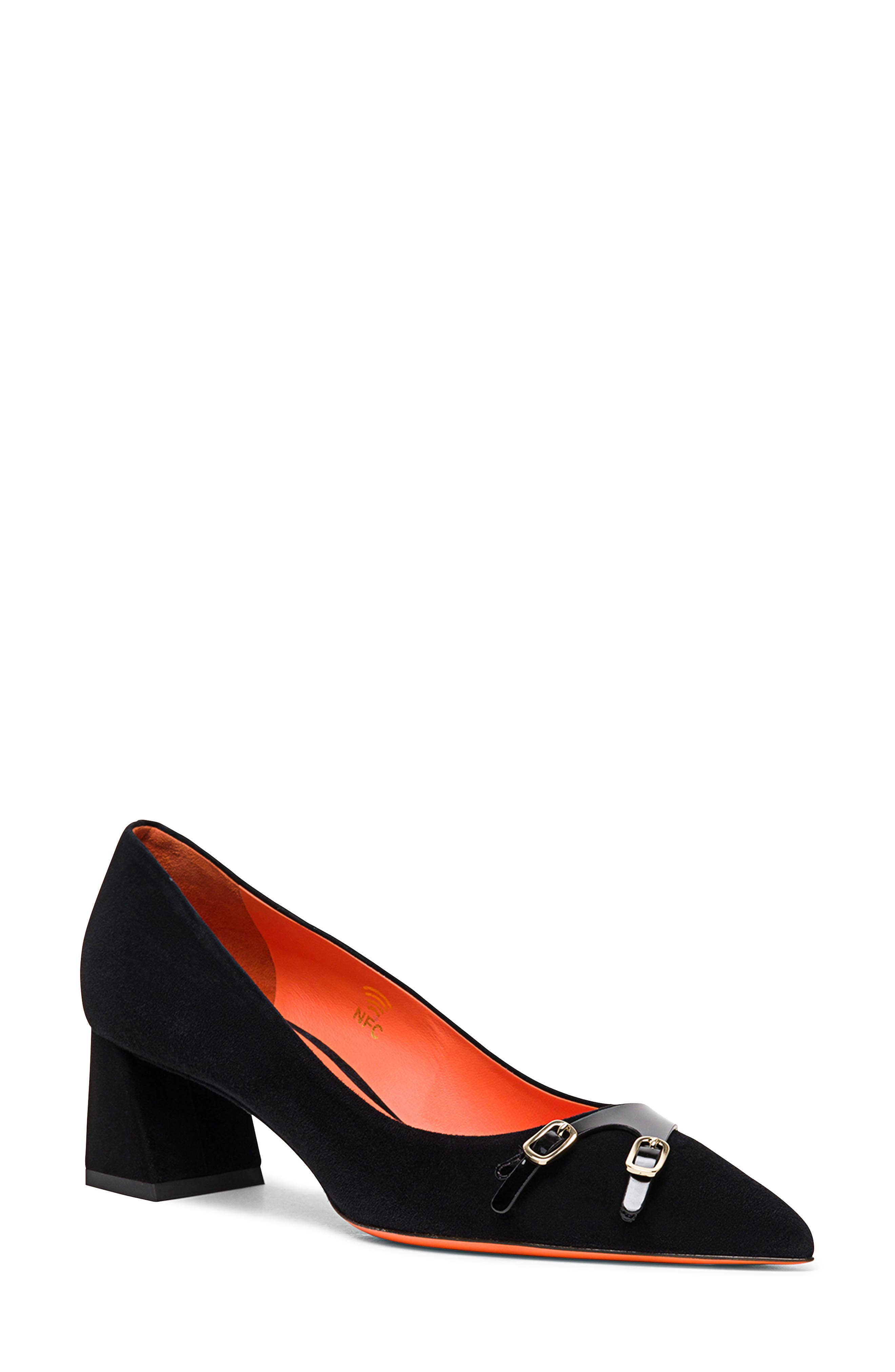 Santoni Hatty Pointed Toe Block Heel Pump (Women) | Nordstrom