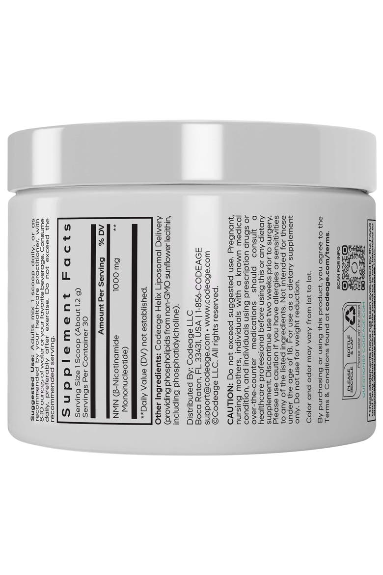 Liposomal NMN 1000mg Powder, Nicotinamide Mononucleotide, Alternate, color, White