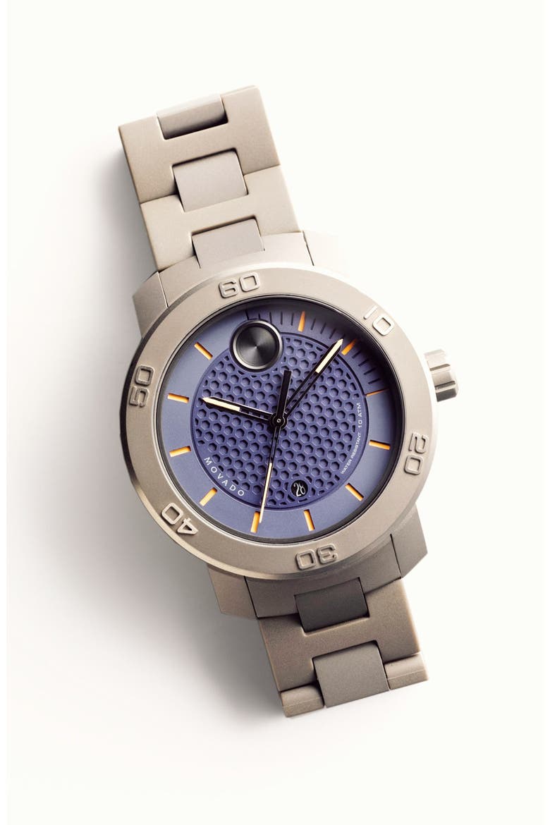 'Bold' Bracelet Watch, 46mm, Alternate, color, BLACK