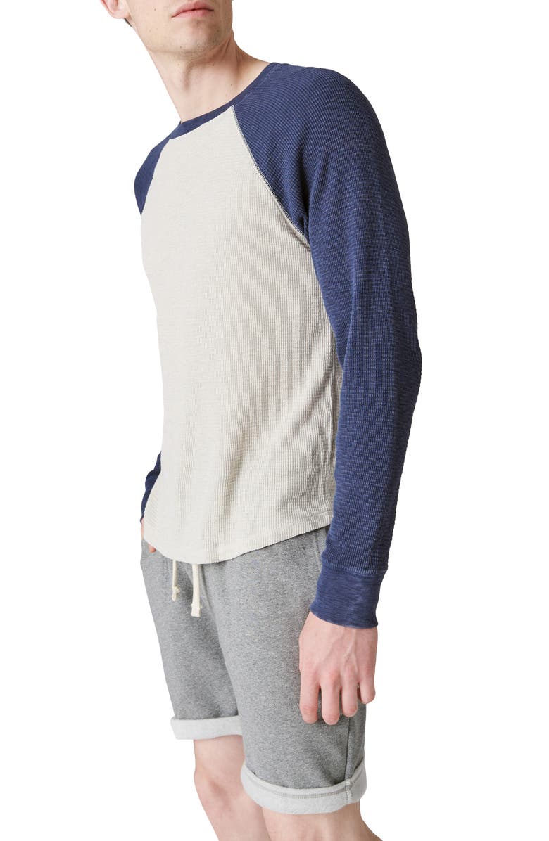 Lucky Brand Acid Wash Colorblock Thermal Henley, Alternate, color, 