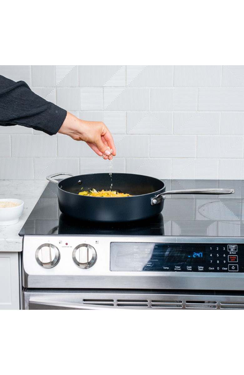 Alva Maestro Nonstick Sauté Pan with Lid, Alternate, color, Black