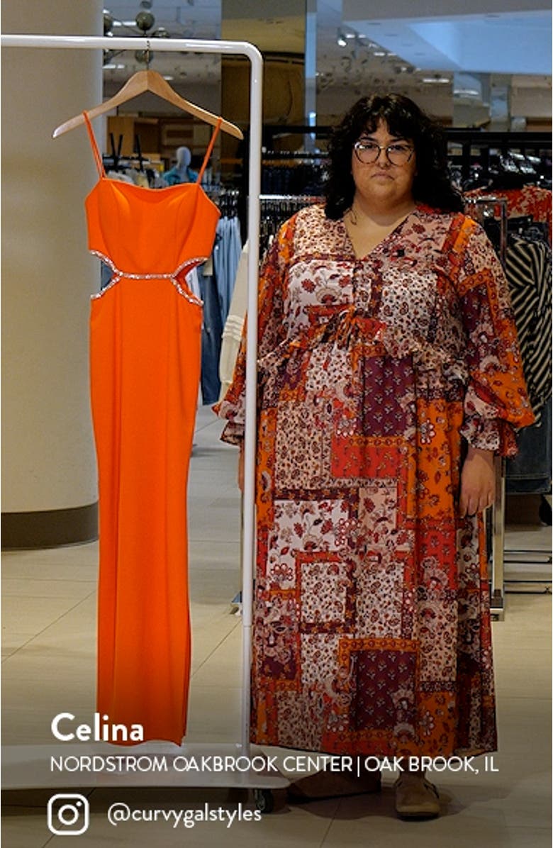 Xscape Side Cutout Scuba Crepe Gown, sales video thumbnail