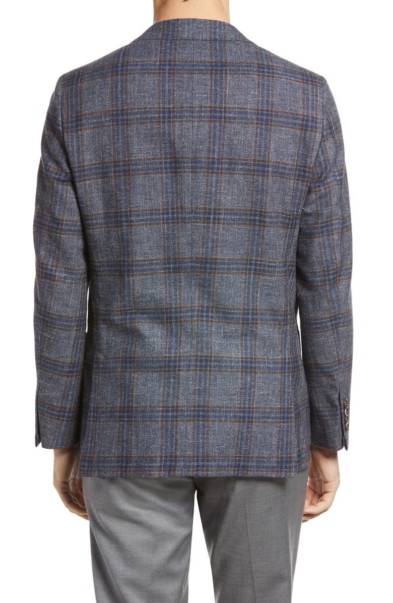 Hickey Freeman Classic Fit Plaid Wool Blend Sport Coat, Alternate, color,