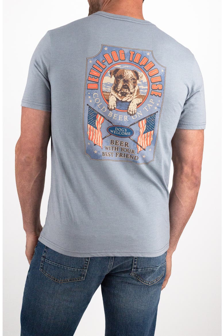 Cotton Blend Graphic T-Shirt, Alternate, color, DUSTY BUE