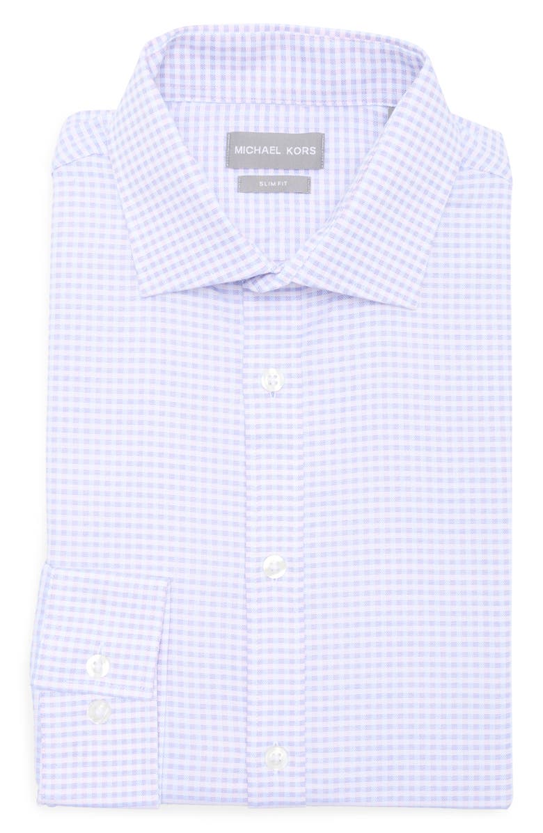 Michael Kors Slim Fit Check Print Dress Shirt, Alternate, color, Pink